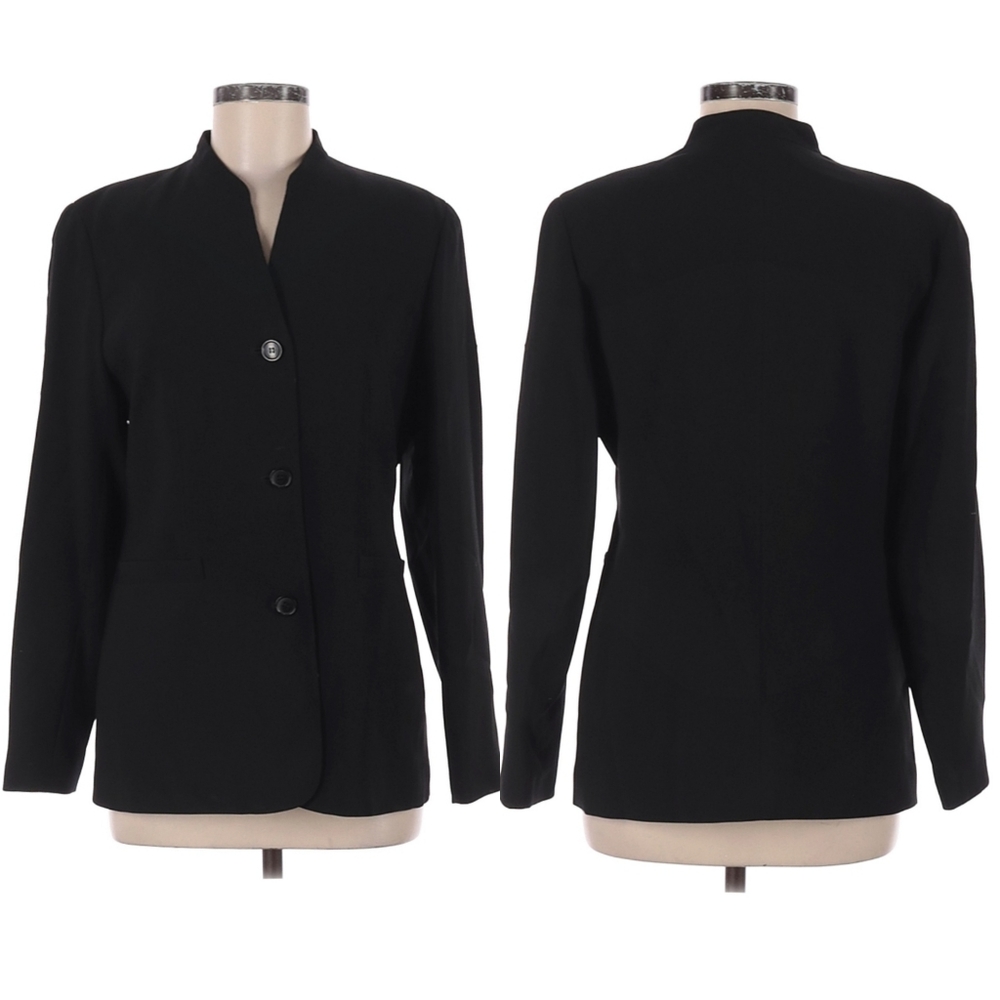 Talbots Women Black Dress Single Jacket Classic Blazer EUC